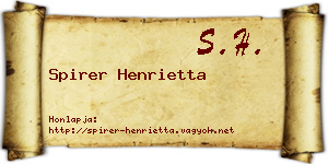 Spirer Henrietta névjegykártya